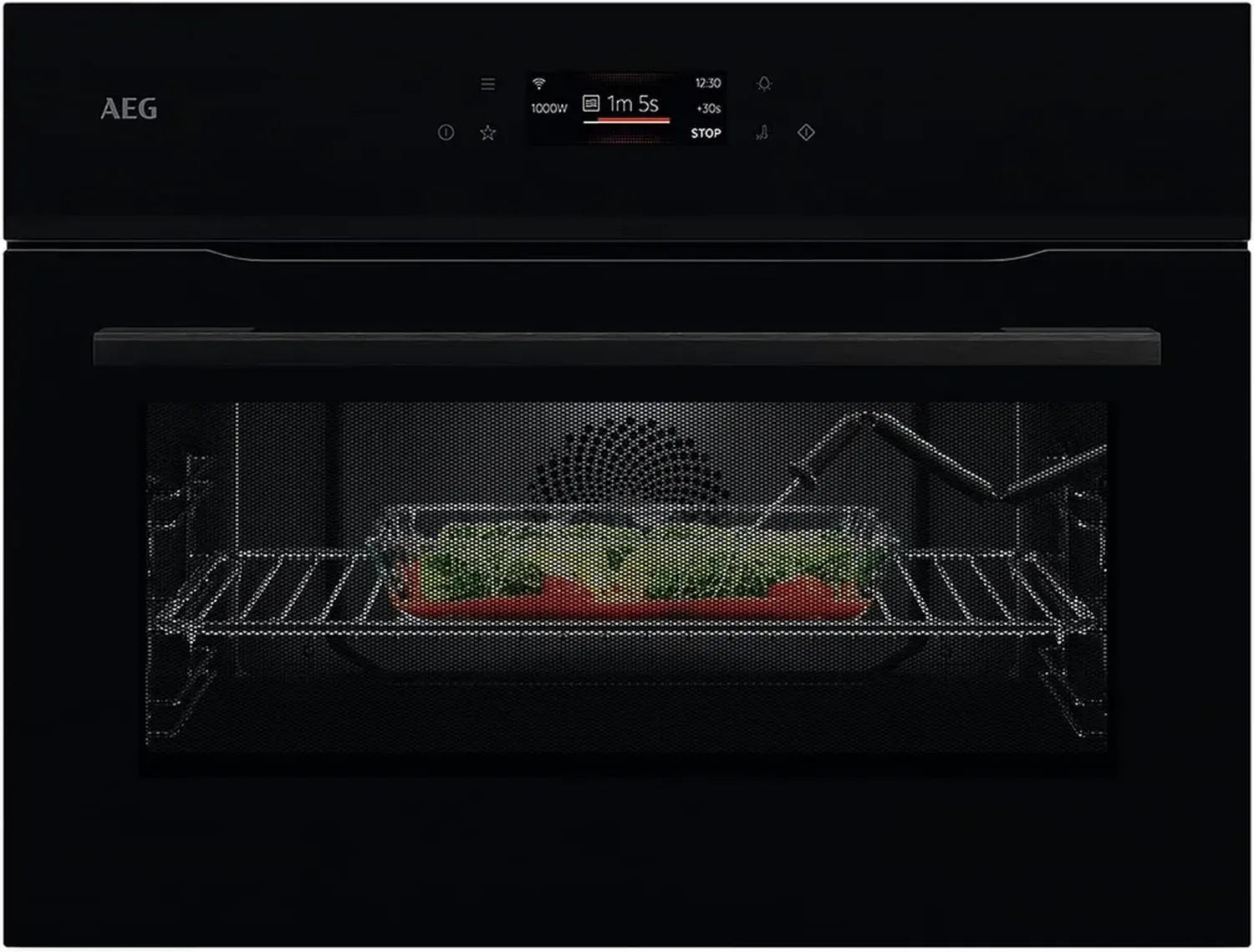 AEG NKK8N621B Kompaktbackofen mit Mikrowelle und MealAssist in Schwarz