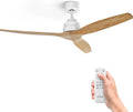 Leiser Deckenventilator mit 3 Holzflügeln, 6 Stufen & Fernbedienung, 40W