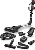 Bosch Kabelloser Staubsauger Unlimited 7, Flexibles Rohr, HEPA Filter, 10 Jahre Garantie, 5.0 Ah Akku, Schnellladegerät, Polsterdüse, Turbo-Modus, Weiß, Made in Germany