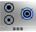 Cecotec Bolero Squad G 3200S Gaskocher, 6250W, 3 Kochfelder, Edelstahl, Gusseisenroste, WOK mit Dreifachflamme, elektrische Zündung, Sicherheitsventil