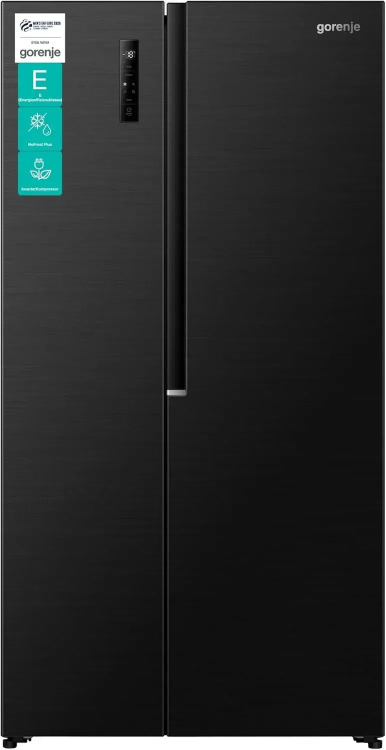 Gorenje NRS917E41BX Side-by-Side Kühl-Gefrierkombination, 544L, NoFrost, EcoModus, Multiflow 360°, Schwarz