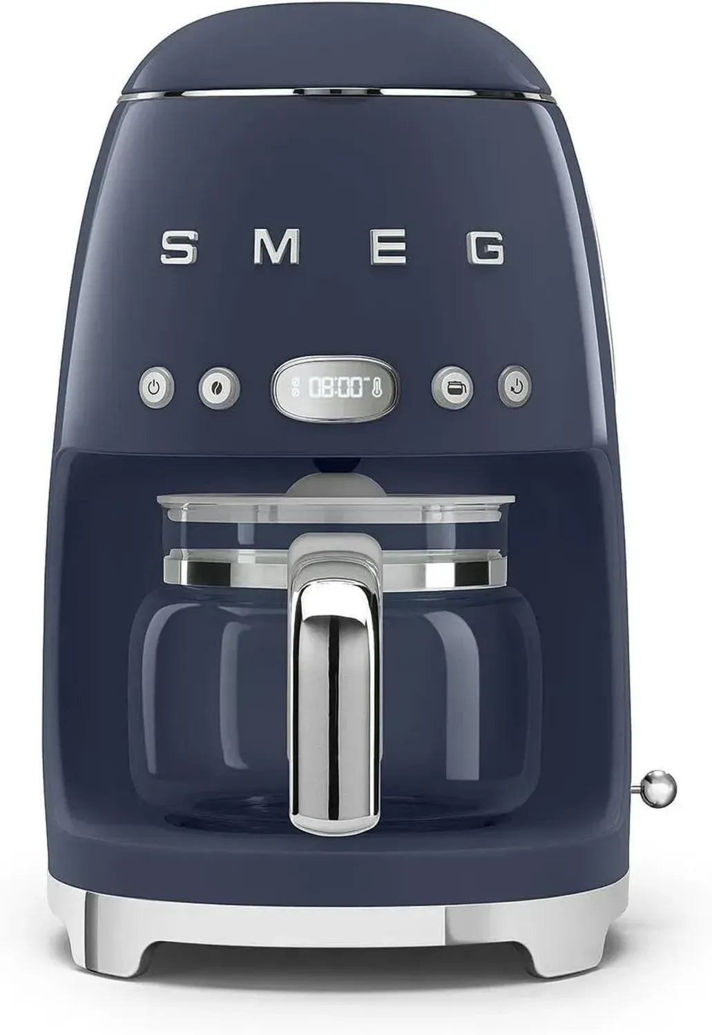 Smeg Filterkaffeemaschine mit Aroma- und Autostartfunktion, Glaskaraffe für 12 Tassen, Navy Blau