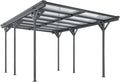Modernes Aluminium-Carport 5x3 m mit Flachdach und Doppelstegplatten, freistehend, dunkelgrau