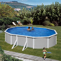 Paradies Pool® Ovaler Stahlwandpool 300x500x132 cm, Komplettset mit blauer Abdeckung, breitem Handlauf, Skimmer-Set und Leiter