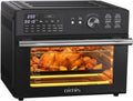 Multifunktionale Heißluftfritteuse XXL 30L - 1800W Mini-Backofen mit Umluft, 21-in-1 Elektro-Pizzaofen mit Timer und 7 Zubehörteilen, Dual Cook Airfryer für Grillen und Backen, Schwarz