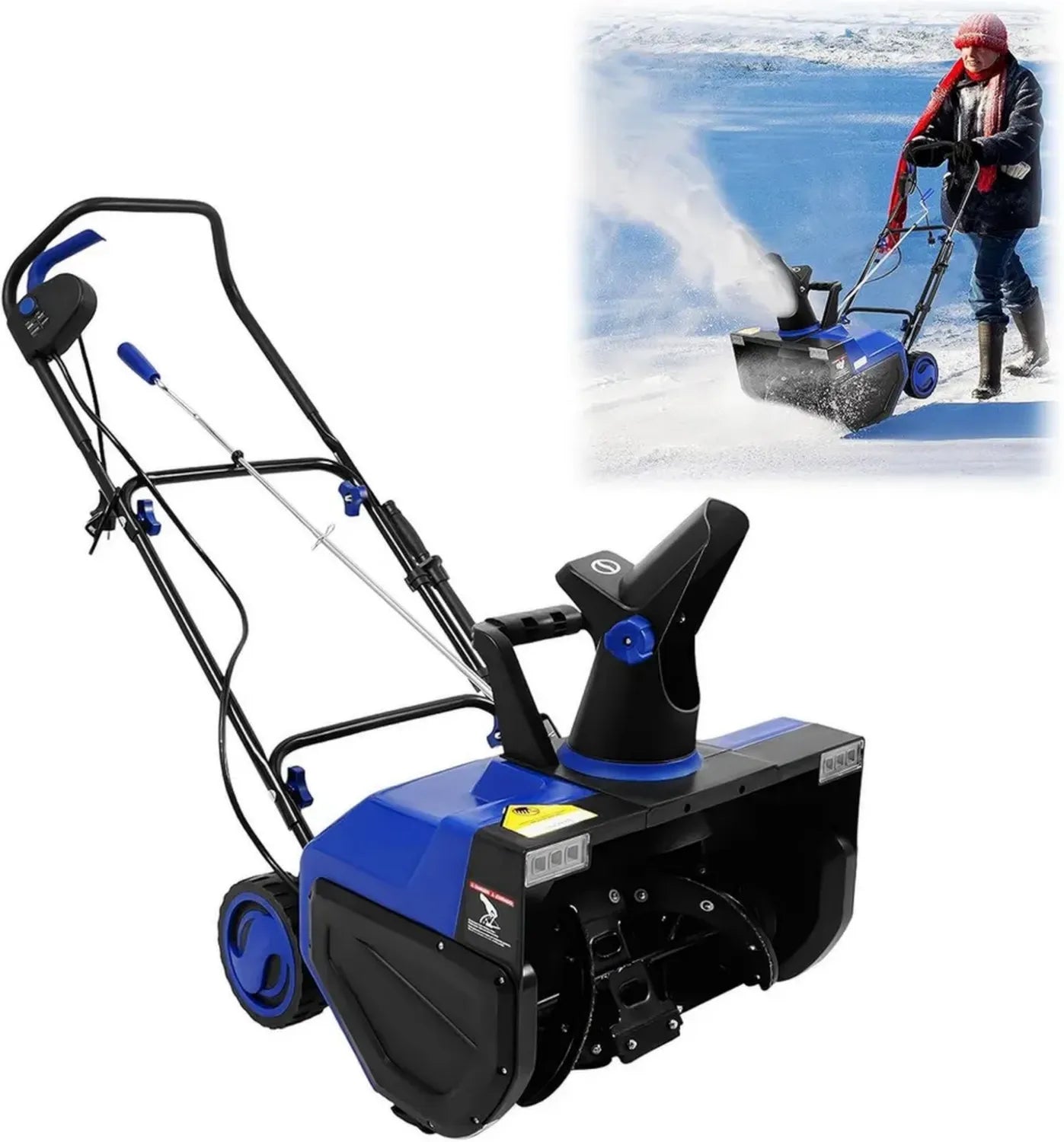 Elektrische Schneefräse 2400W mit LED-Leuchten, 60cm Räumbreite & 180° Schneewerfer