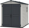 StoreMate PLUS 6x6 Geräteschuppen aus Kunststoff, feuerhemmend, mit Fenster und stabilem Boden, Dunkelgrau