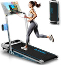 Heimfitness Laufband 5-in-1, Klappbares Walking Pad 12km/h, 9% Steigung, 2.75PS mit LED-Display, Fernsteuerung & App, 12 HIIT Programme, Belastbar bis 160 kg, Keine Montage notwendig