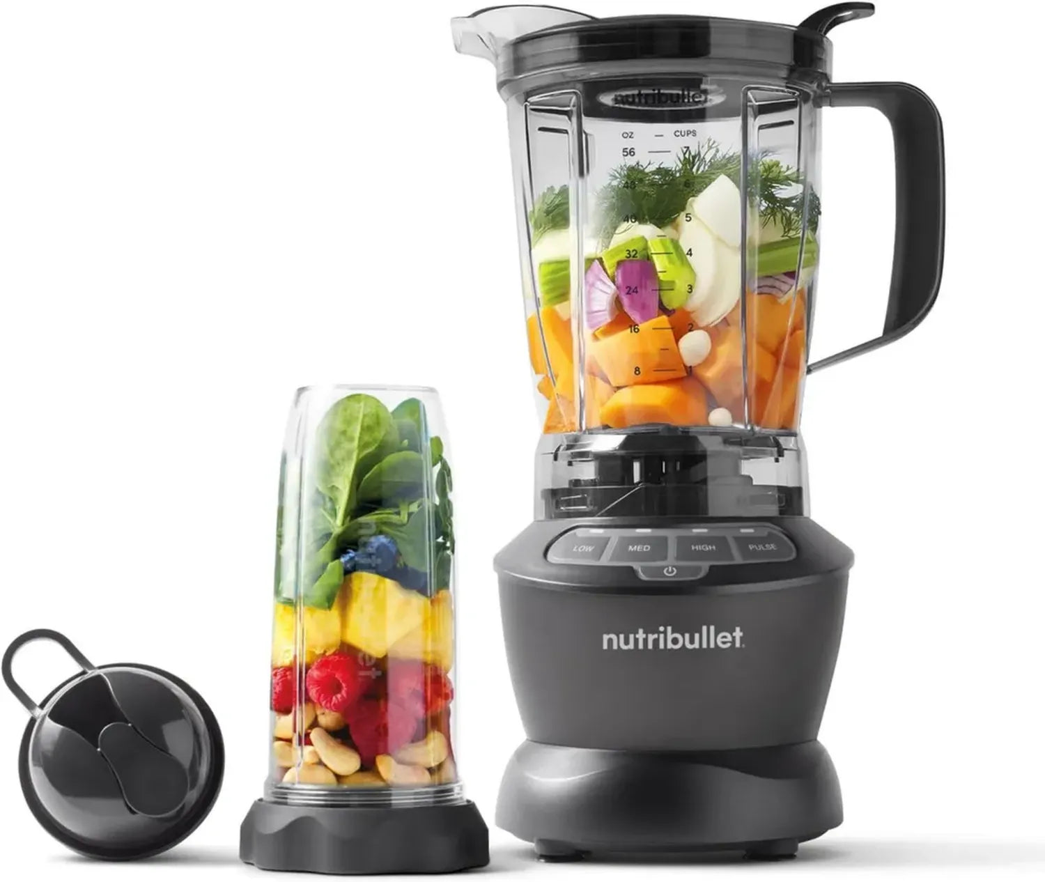 Nutribullet Hochleistungsstandmixer, 1200W, 1,9L Krug, Inklusive 946ml und 710ml Behälter, Schwarz, Modell NBF500MB