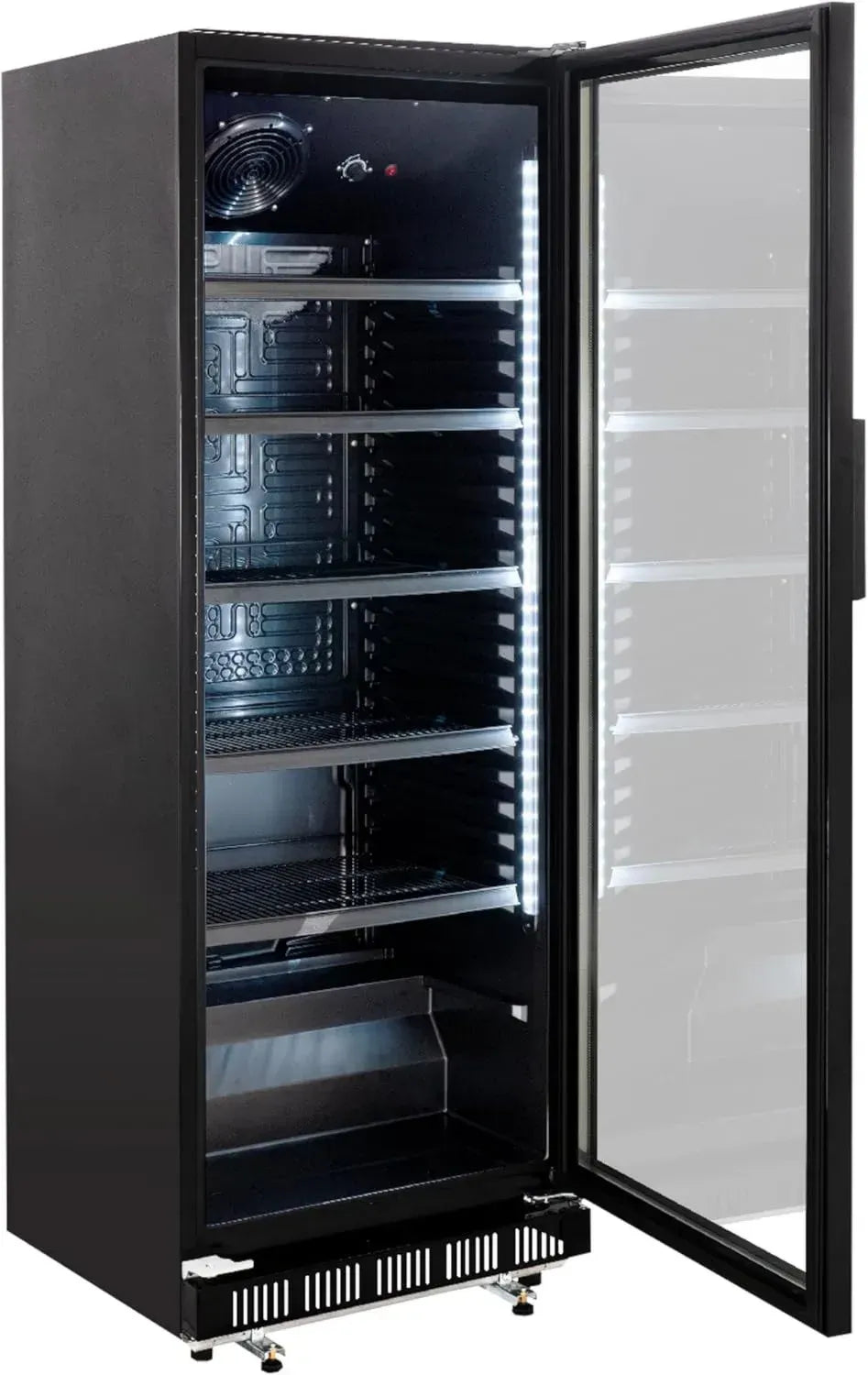 Gastronomie Getränkekühlschrank 360L mit LED und Glastür, abschließbar