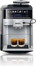 Siemens Kaffeevollautomat EQ6 plus s300 mit Milchsystem, 11 Kaffeevarianten, Selbstreinigend, Keramikmahlwerk, Touchscreen, Silber