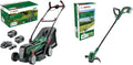 Bosch Akku-Rasenmäher UniversalRotak 37-550 mit 2x18V & EasyGrassCut Trimmer 18V, ohne Akku, 26cm Schnittkreis