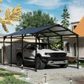 Robustes Metall-Carport mit verstärktem Boden für Fahrzeuge, schwarz