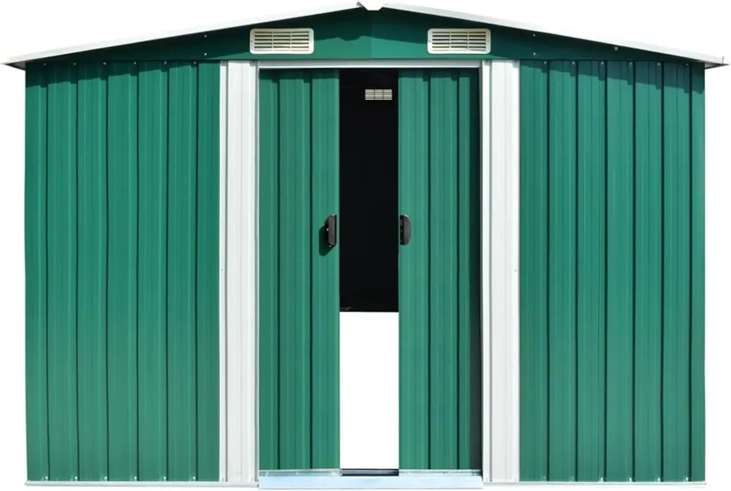 Metall Gerätehaus 257x298x178 cm in Grün für den Garten