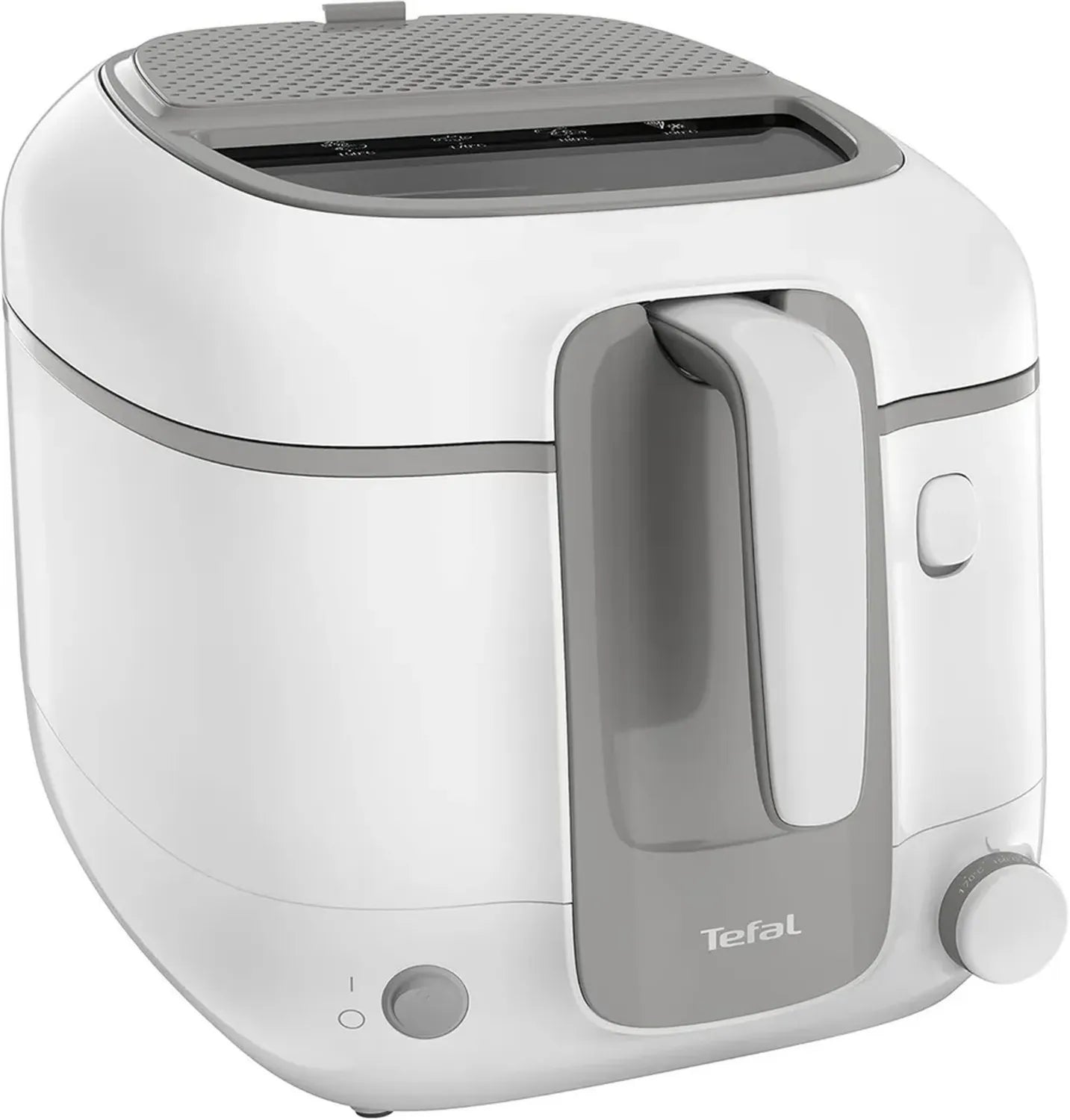 Tefal Fritteuse Super Uno, 2,2 L Fassungsvermögen, Spülmaschinenfest, Geruchsfilter, Abnehmbarer Behälter, Weiß/Grau