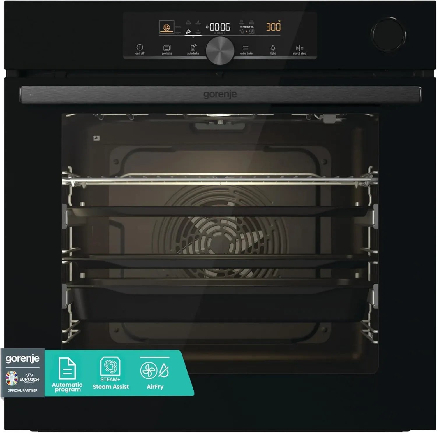 Gorenje Einbau-Backofen 77L - Heißluft, AutoBake, Touch, Bratenthermometer, GentleClose, SteamAssist, PizzaMode