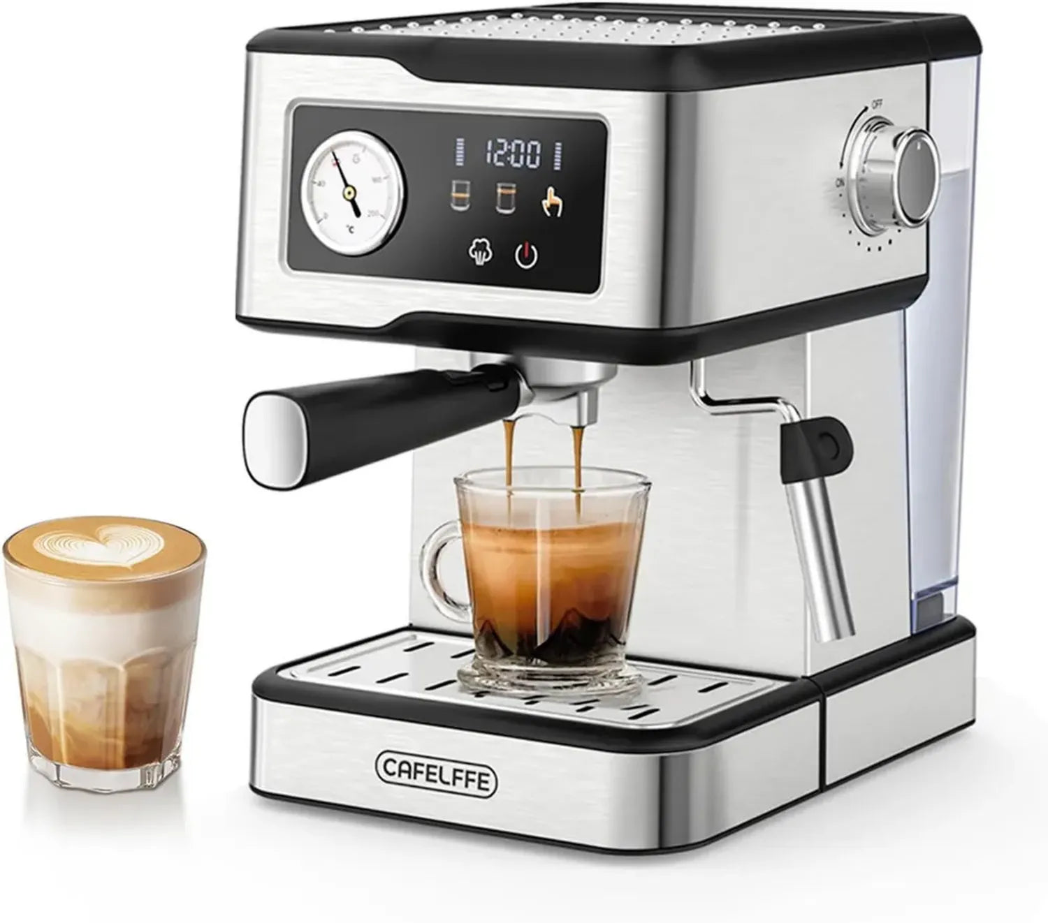 Espressomaschine mit 20-Bar Pumpe und LCD-Touchscreen, ideal für Cappuccino und Latte