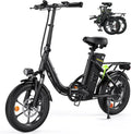 Elektro-Klapprad 16 Zoll, Fat Tire, Abnehmbarer 10.4Ah Akku, 4 Fahrmodi, Bis zu 88KM Reichweite