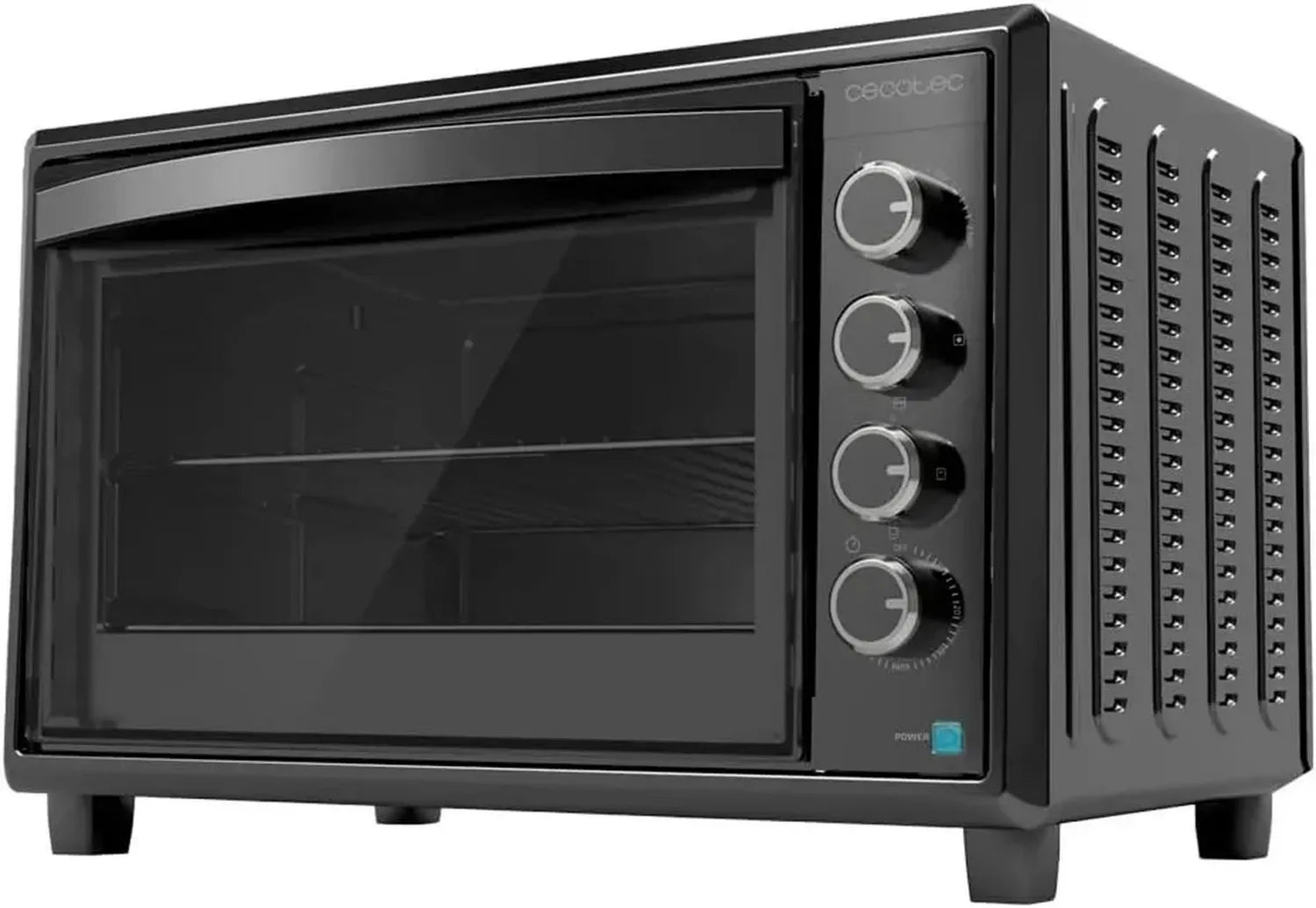 Cecotec 60L Heißluftofen Bake&Toast 6090 Schwarz, 2200W, 12 Programme, 230°C, Doppeltürglas, Drehspieß