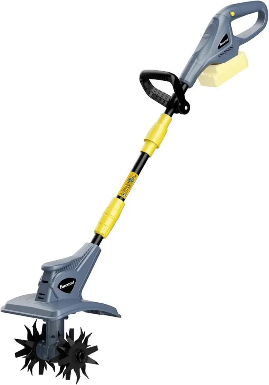 FANZTOOL Akku-Gartenfräse, 23cm Breite, 16cm Tiefe, 4 robuste Messer, Bodenhacke für kleine Beete, ohne Akku