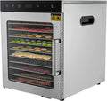 Professioneller 800W Edelstahl Dörrautomat mit 10 Schichten, 30-90°C einstellbar, ideal für Obst, Fleisch und Blumen