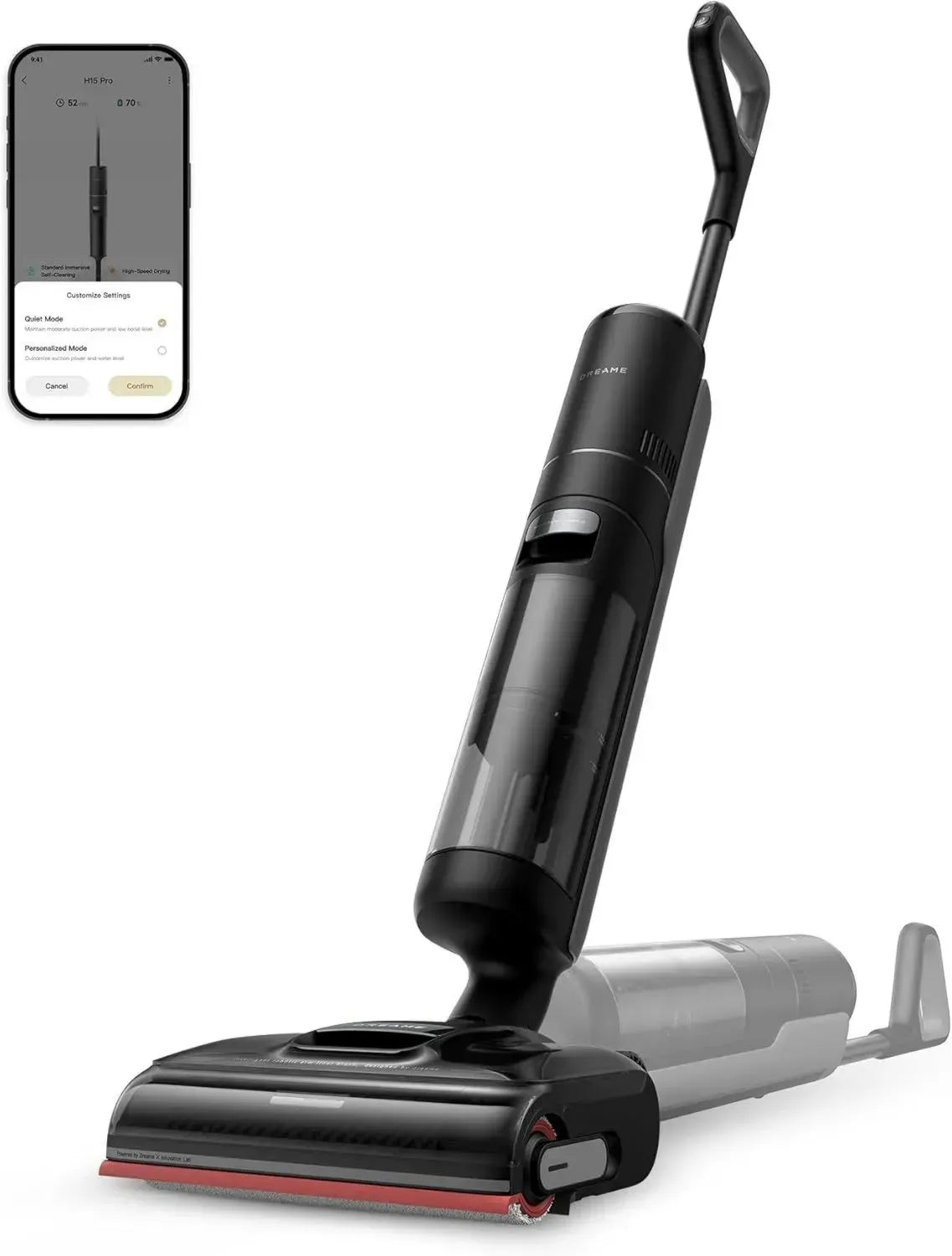 dreame H15 Pro Nass-und Trockensauger mit KI-Roboterarm, 21.000 Pa Saugkraft, anti-verwicklungs Beschichtung, 100°C Bürstenreinigung, 5 Min. 90°C Trocknung