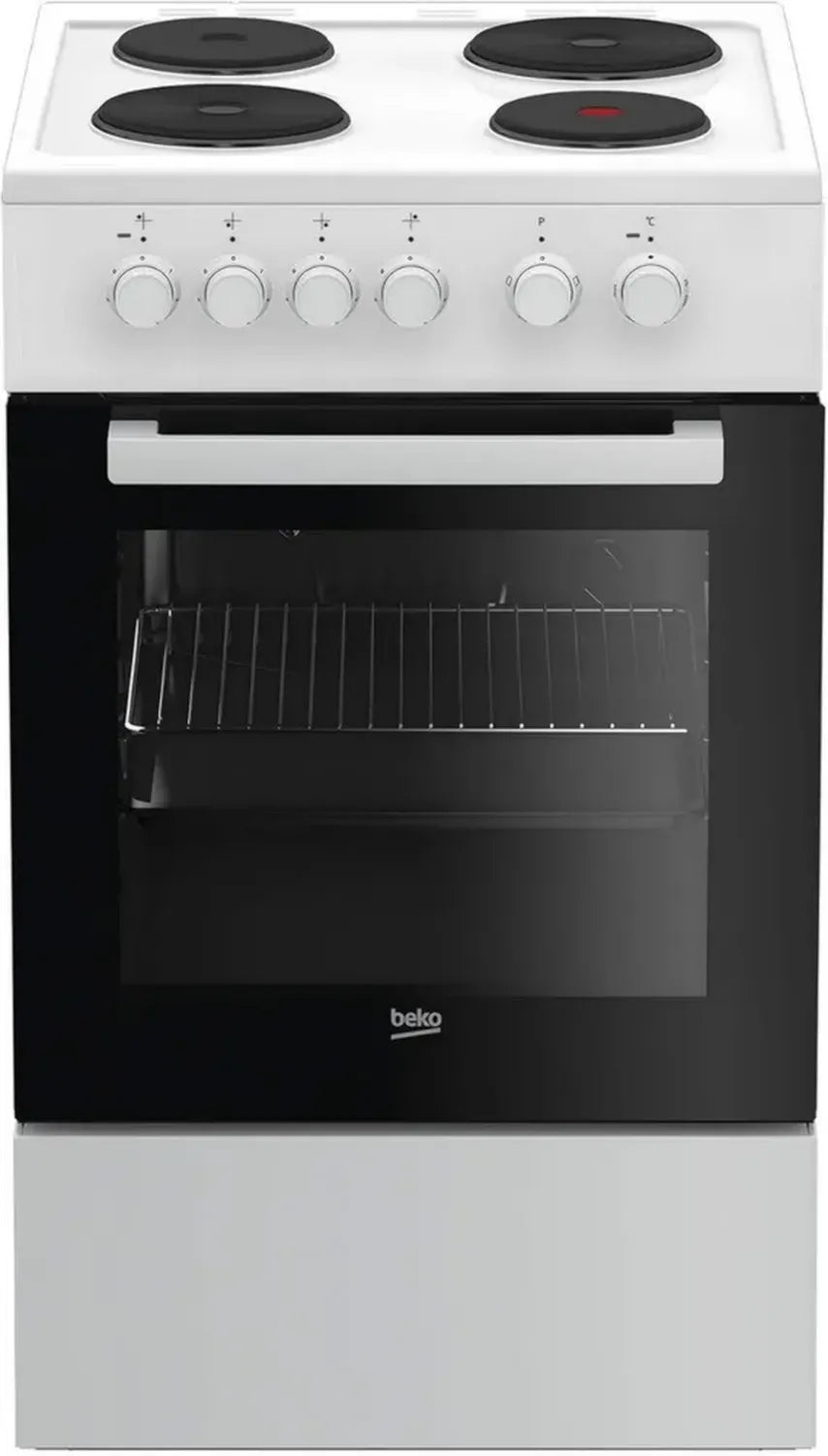 Beko FSS56000GW Freistehender Herd mit Schnellkochfeld und SteamShine Reinigung, 50 cm, Weiß