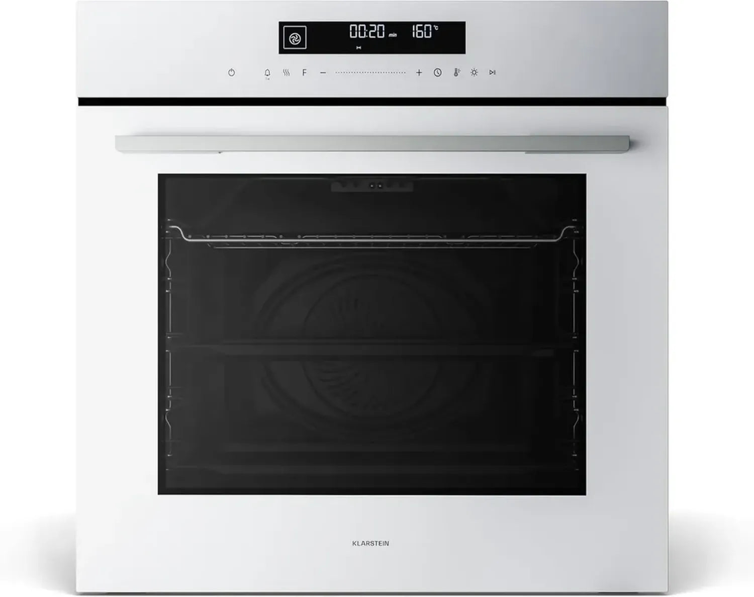 Klarstein Velaire Einbaubackofen 60cm - 74L, 13 Programme, A+ Energieklasse, Touchscreen Steuerung, Timer, Einfache Reinigung, Weiß
