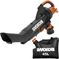 WORX WG505E 3-in-1 Laubbläser, Sauger & Mulcher mit 3000 W und 45L Fangsack