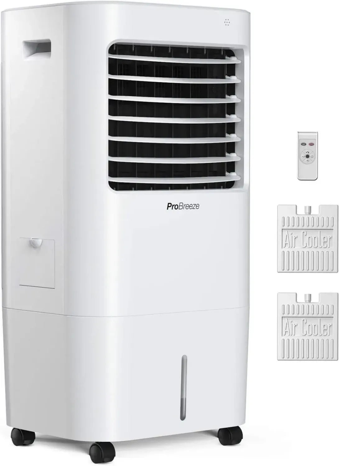 Pro Breeze 10L Mobiler Luftkühler, 4-in-1 Funktion mit LED-Anzeige, Fernbedienung, Timer & Oszillation, Weiß