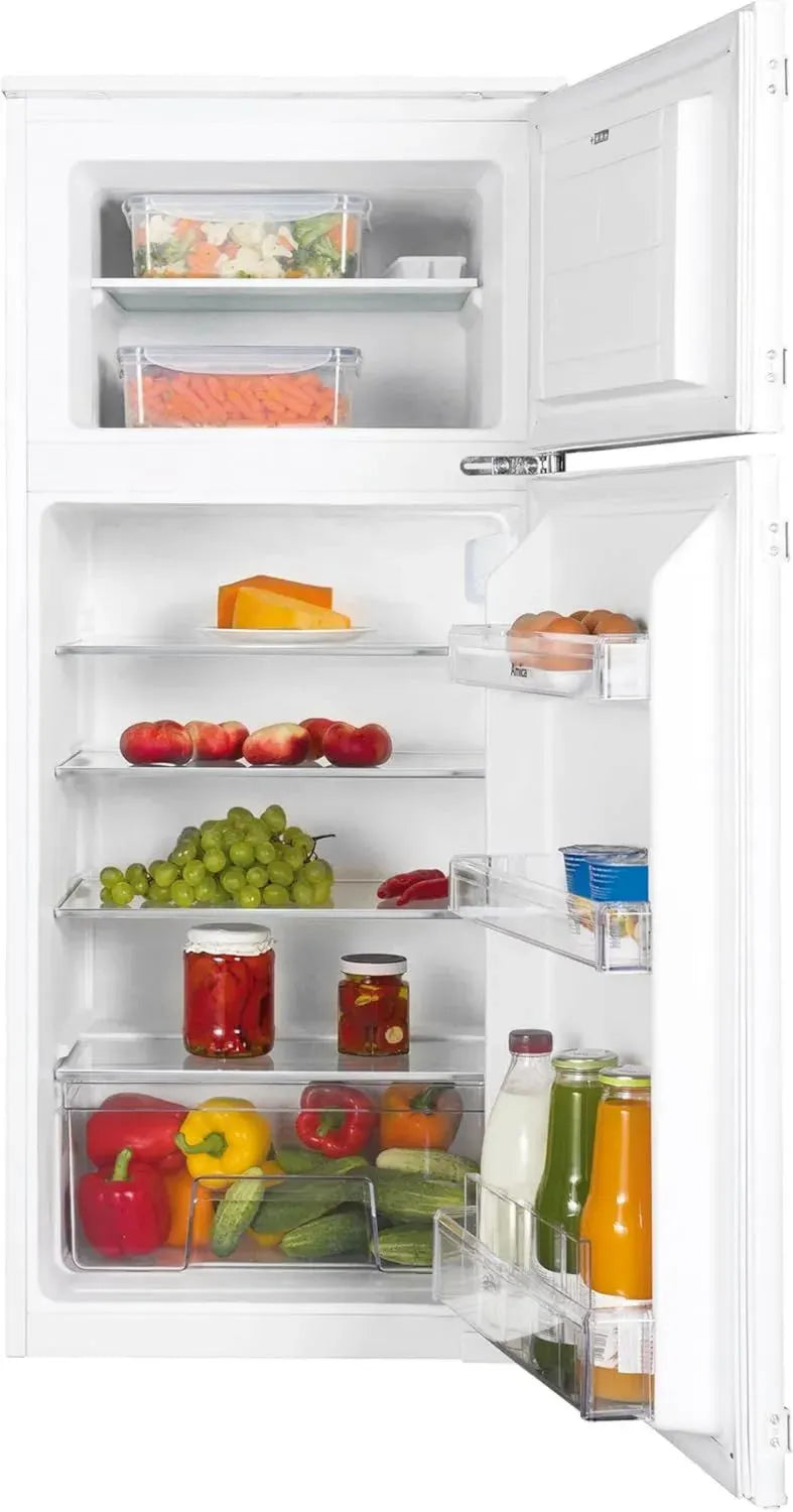 Amica Einbau-Kühl-Gefrierkombination mit Doppeltür und oberem Gefrierfach für 122 cm Nische, Schlepptür-Technik, Inverter-Kompressor und Tür-Offen-Alarm
