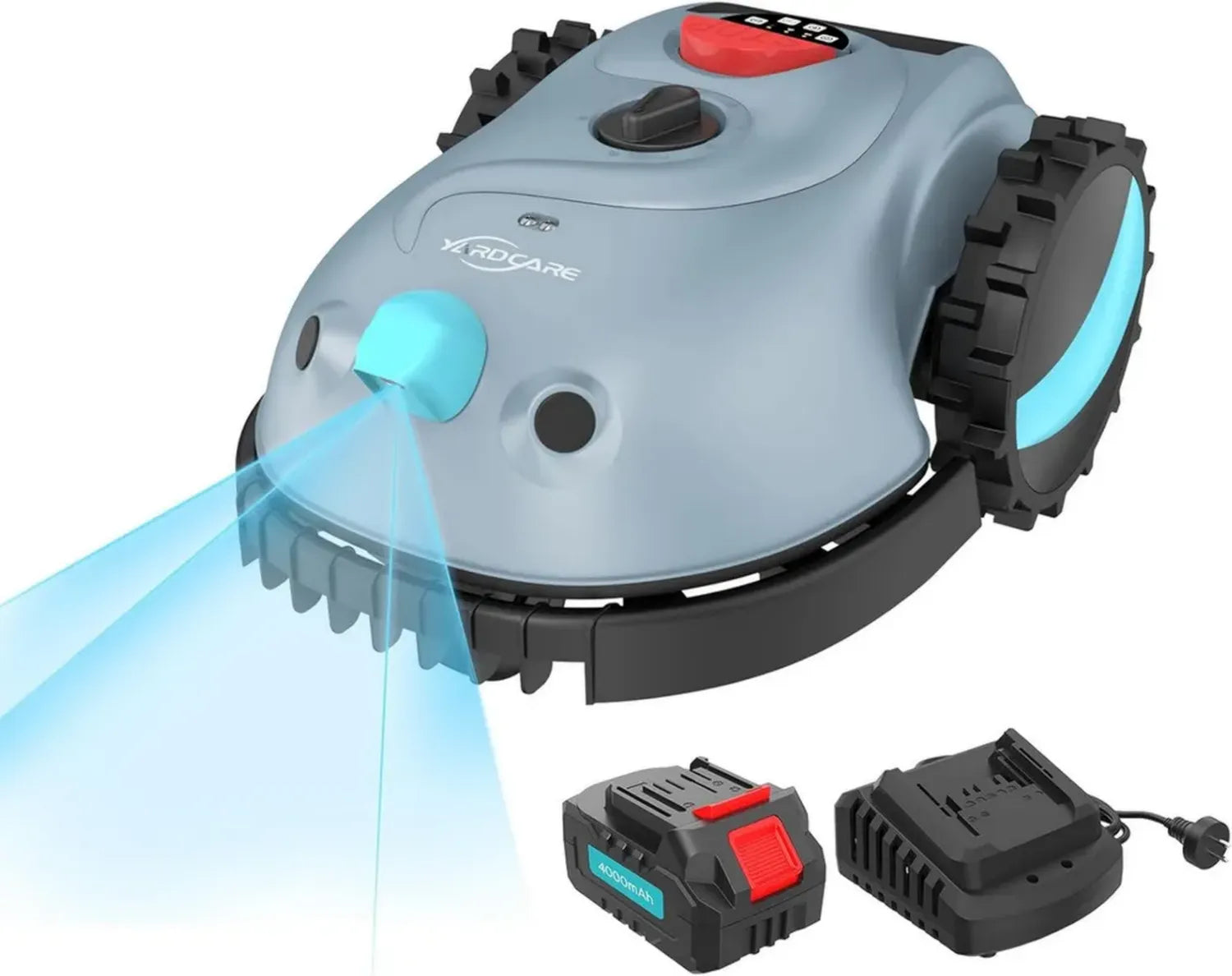 YARDCARE V100 Vision-Gesteuerter Mähroboter, kabellos, Hindernisvermeidung, 4,0 Ah Akku, inkl. Graskamm und Ersatzklingen